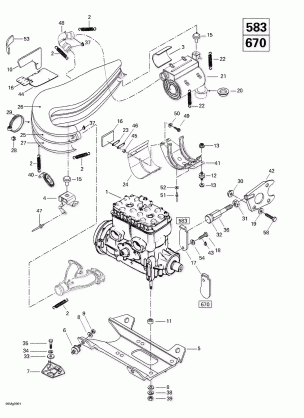01- Engine Support And Muffler (583 670)
