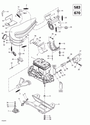 01- Engine Support And Muffler (583 670)