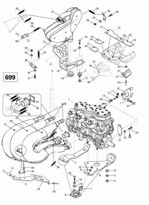 01- Engine Support And Muffler (699)