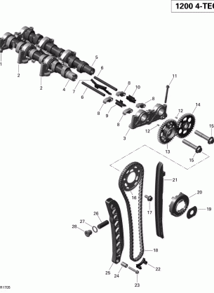 01- Camshafts and Timing Chain - 1200 iTC 4-TEC