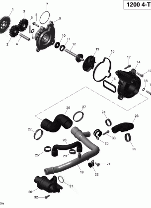 01- Engine Cooling - 1200iTC 4-TEC (Except GT LE - Renegade Enduro)