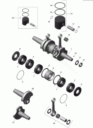 01- Crankshaft and Pistons - 550F