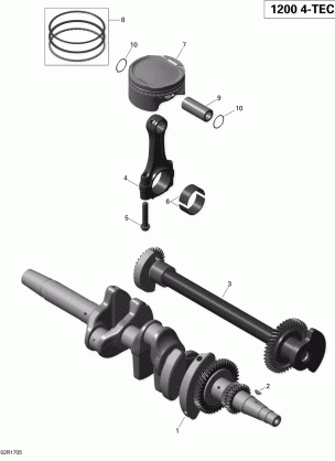 01- Crankshaft Pistons and Balance Shaft - 1200 iTC 4-TEC
