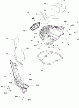 09- Bottom Pan MXZ Engine 850 E-TEC - Package X