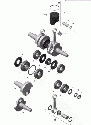 01- Crankshaft and Pistons - 600HO E-TEC