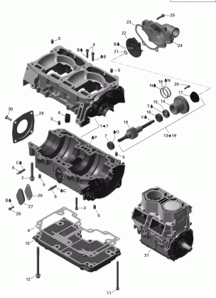 01- Crankcase And Water Pump (Renegade)