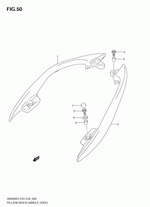 PILLION RIDER HANDLE (SIDE)(MODEL K3)