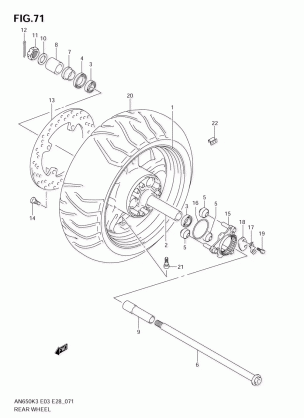 REAR WHEEL (MODEL K3)