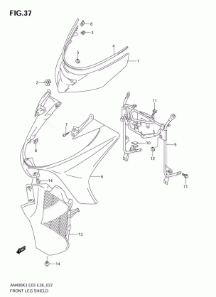 FRONT LEG SHIELD (MODEL K3 / K4)