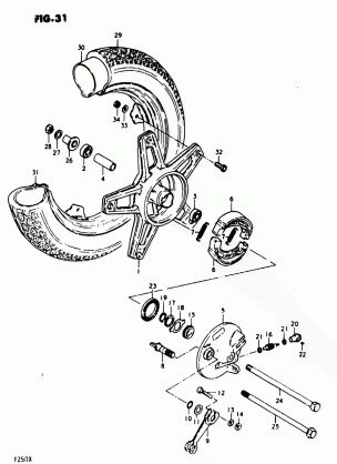 FRONT WHEEL (FZ50N)(FZ50T ~F.NO.170666)