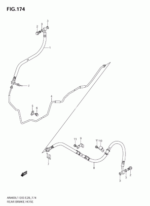 REAR BRAKE HOSE (AN400 L1 E3)