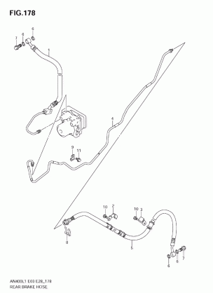 REAR BRAKE HOSE (AN400ZA L1 E33)