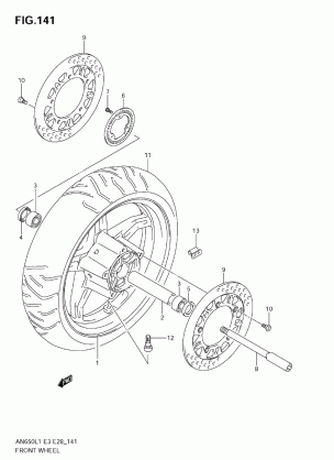 FRONT WHEEL (AN650A L1 E28)