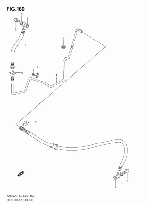 REAR BRAKE HOSE (AN650 L1 E3)