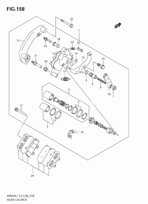 REAR CALIPER (AN650A L1 E28)