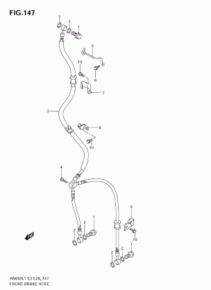 FRONT BRAKE HOSE (AN650 L1 E33)