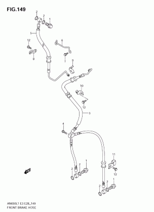 FRONT BRAKE HOSE (AN650A L1 E33)