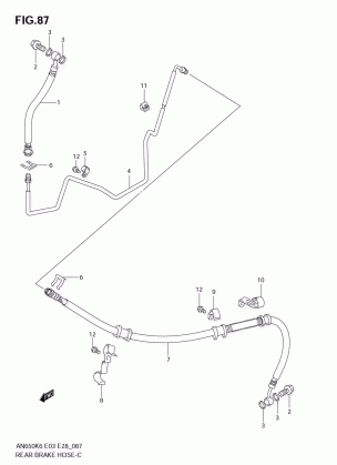 REAR BRAKE HOSE (AN650K6 / K7 / K8)