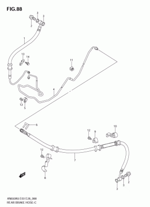 REAR BRAKE HOSE (AN650AK6 / AK7)