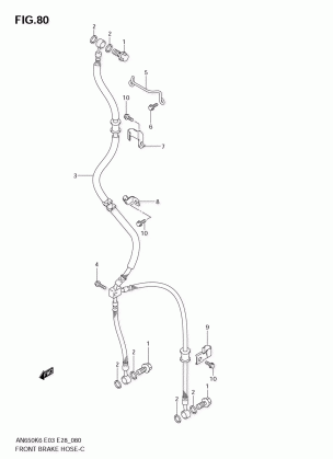 FRONT BRAKE HOSE (AN650K6 / K7)