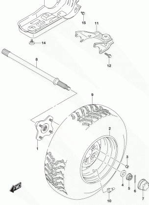 LH REAR WHEEL (LT-F400FL5 P28)