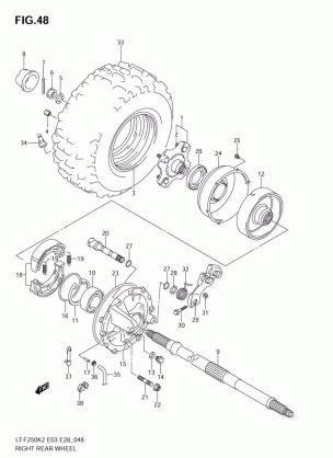 RIGHT REAR WHEEL (MODEL K2 / K3)