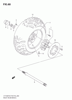 RIGHT REAR WHEEL (MODEL K4 / K5)