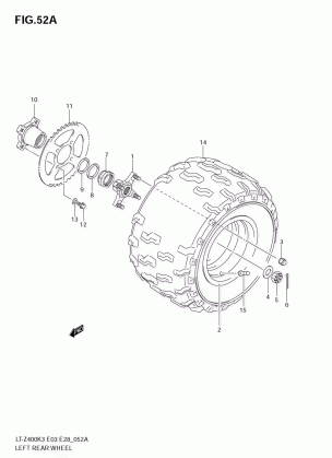 LEFT REAR WHEEL (MODEL K5 / K6 / K7)