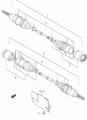 FRONT DRIVE SHAFT (MODEL W / X)