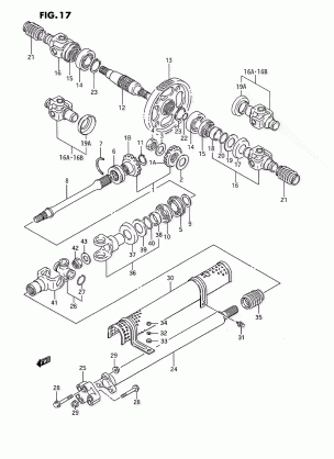 SECONDARY GEAR - PROPELLER SHAFT (MODEL H / J / K / L / M / N / P)