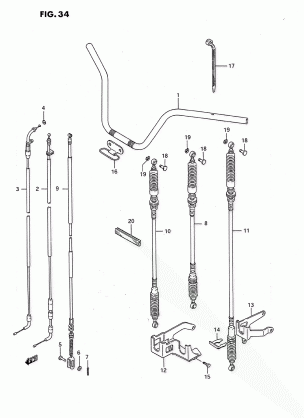 HANDLEBAR - CABLE (MODEL J / K)