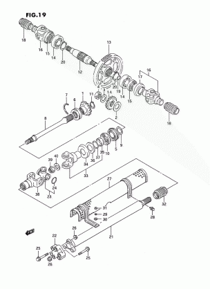 SECONDARY GEAR - PROPELLER SHAFT (MODEL M / N / P / R)