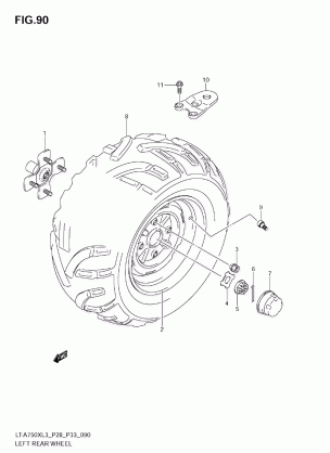 LEFT REAR WHEEL (LT-A750XL3 E28)