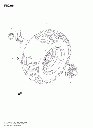 RIGHT REAR WHEEL (LT-A750XPL3 E28)