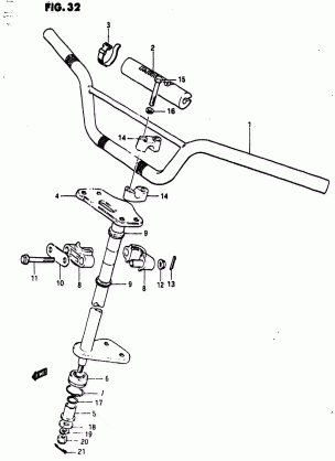 HANDLEBAR - STEERING (MODEL E)