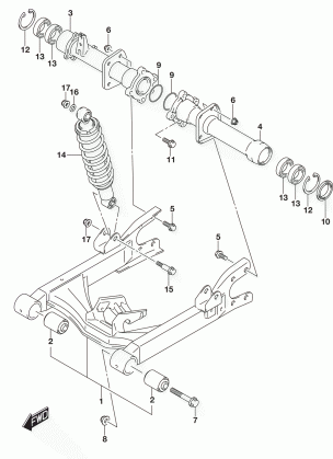 REAR SWINGINGARM (LT-A400FL7 P28)