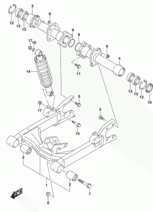 REAR SWINGINGARM (LT-A400FL7 P33)