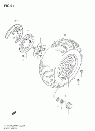 FRONT WHEEL (LT-A750XZ L2 E28)