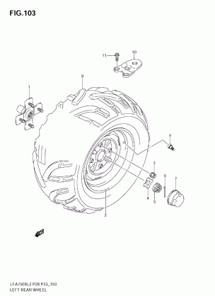 LEFT REAR WHEEL (LT-A750X L2 E28)