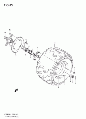 LEFT REAR WHEEL (LT-Z400L2)