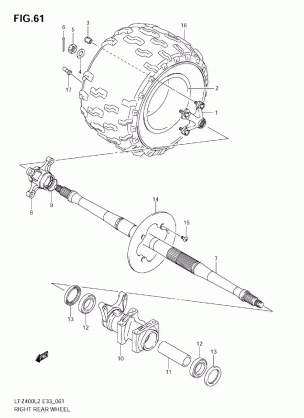 RIGHT REAR WHEEL (LT-Z400L2)