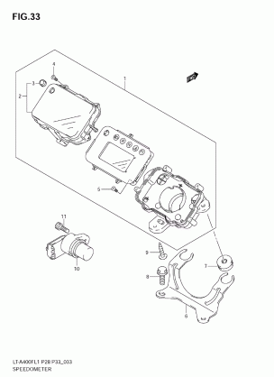 SPEEDOMETER (LT-A400FZ L1 E33)