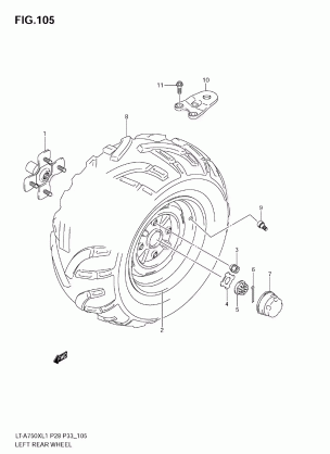 LEFT REAR WHEEL (LT-A750XZL1 E28)