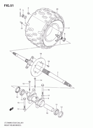 RIGHT REAR WHEEL (MODEL K3)