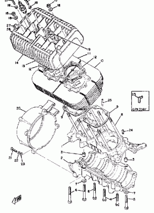 CRANKCASE - CYLINDER GPX338F - GPX433F