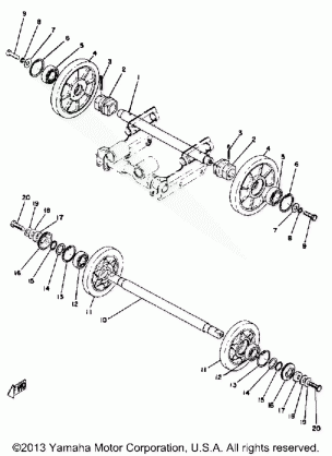 REAR AXLE - WHEEL GPX338F - GPX433F