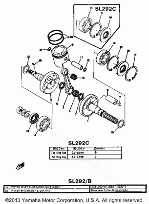 CRANK - PISTON SL292 - B - C