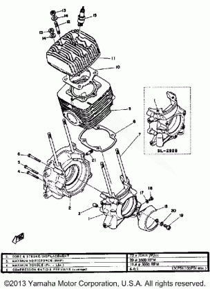 CRANKCASE - CYLINDER - CYLINDER HEAD SL292 - B