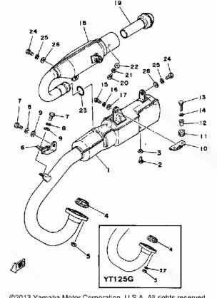 EXHAUST YT125G - H - J