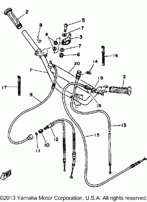 HANDLEBAR - CABLE YT125H